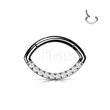 ASTM F136 Titanium Implant Grade Titanium CZ Lined Oval Hinged Segment... - Image 5