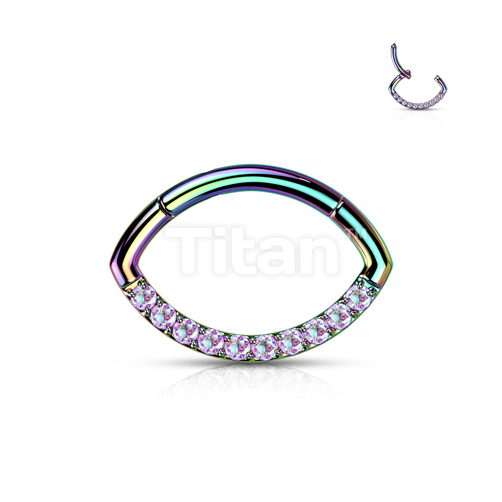 ASTM F136 Titanium Implant Grade Titanium CZ Lined Oval Hinged Segment... - Image 6