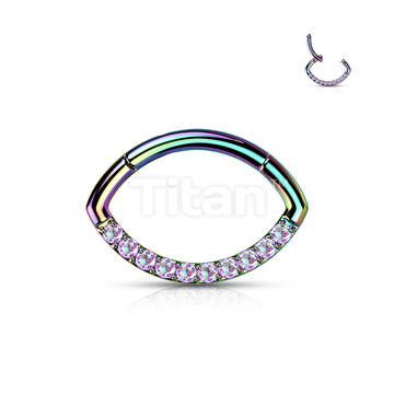 ASTM F136 Titanium Implant Grade Titanium CZ Lined Oval Hinged Segment... - Image 6