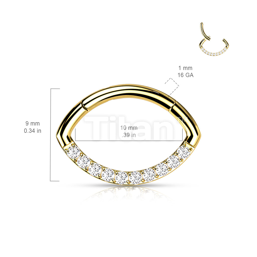 ASTM F136 Titanium Implant Grade Titanium CZ Lined Oval Hinged Segment... - Image 7