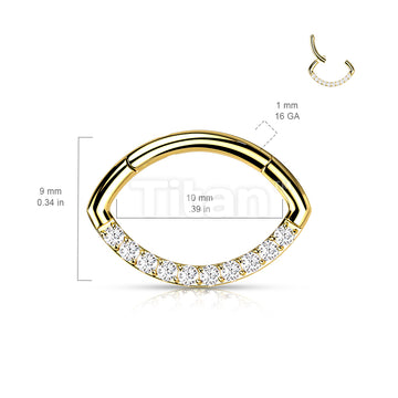 ASTM F136 Titanium Implant Grade Titanium CZ Lined Oval Hinged Segment... - Image 7