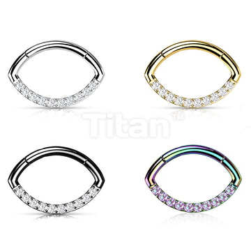 ASTM F136 Titanium Implant Grade Titanium CZ Lined Oval Hinged Segment... - Image 8