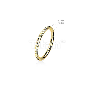 Implant Grade Titanium Hinged Segment Hoop Ring With Pyramid Cut Studded Outside - Image 6