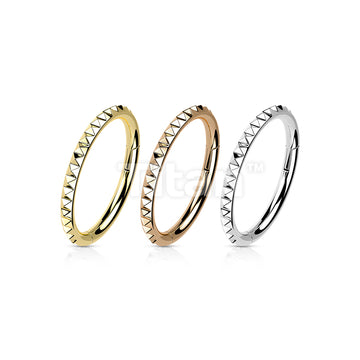 Implant Grade Titanium Hinged Segment Hoop Ring With Pyramid Cut Studded Outside - Image 7
