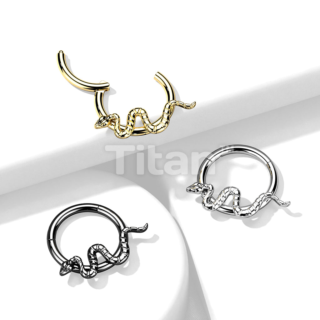 Implant Grade Titanium Hinged Segment Hoop Ring With Snake