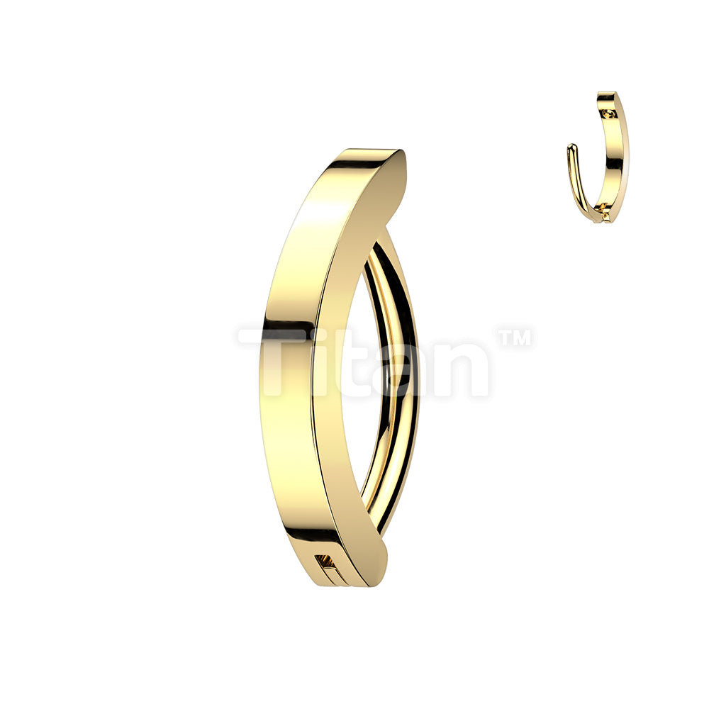 Titanium Hinged Hoop Clicker Eyebrow Ring - Image 2