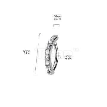 Implant Grade Titanium Hinged Hoop With Pave Square CZ Eyebrow and Ear Cartilage Ring - Image 7