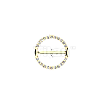Implant Grade Titanium Nipple Hoop Swinging Clicker With CNC Pave CZ - Image 4