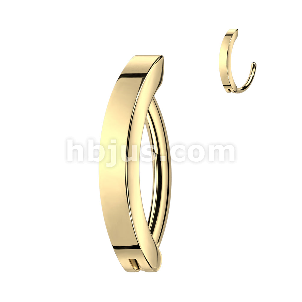Implant Grade Titanium Hinged Hoop Belly Button Ring - Image 2