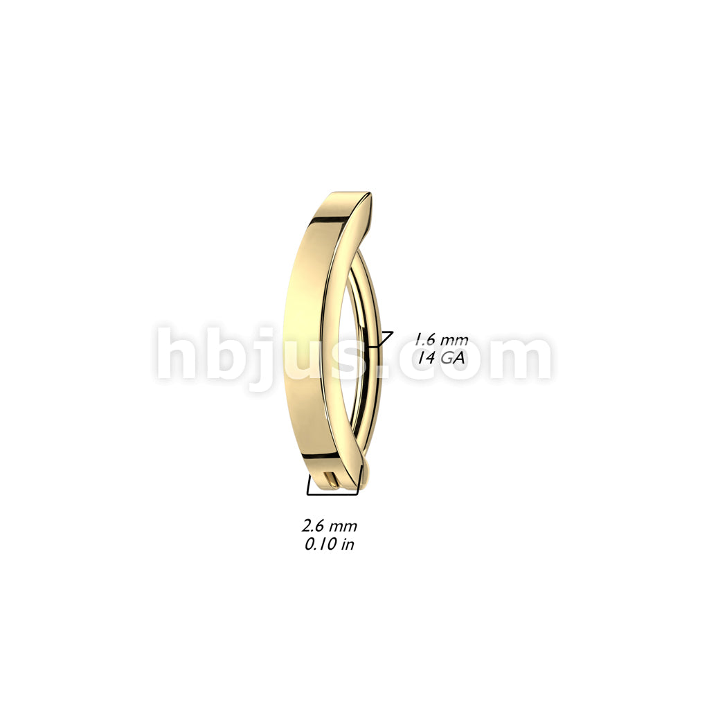 Implant Grade Titanium Hinged Hoop Belly Button Ring - Image 6