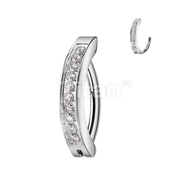 ASTM F136 Titanium Implant Grade Titanium Hinged Hoop With CNC Set CZ... - Image 2