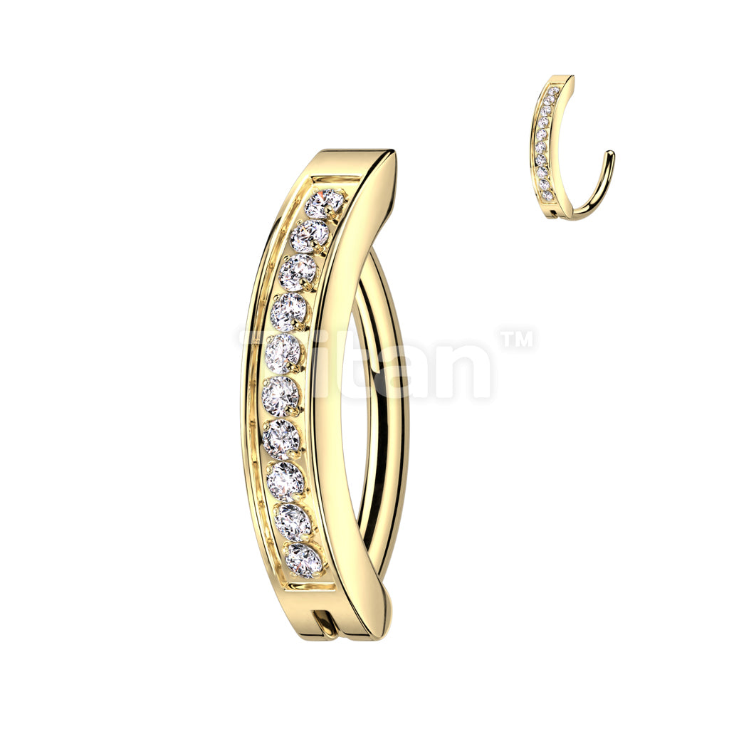 ASTM F136 Titanium Implant Grade Titanium Hinged Hoop With CNC Set CZ... - Image 3