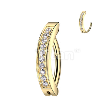 ASTM F136 Titanium Implant Grade Titanium Hinged Hoop With CNC Set CZ... - Image 3