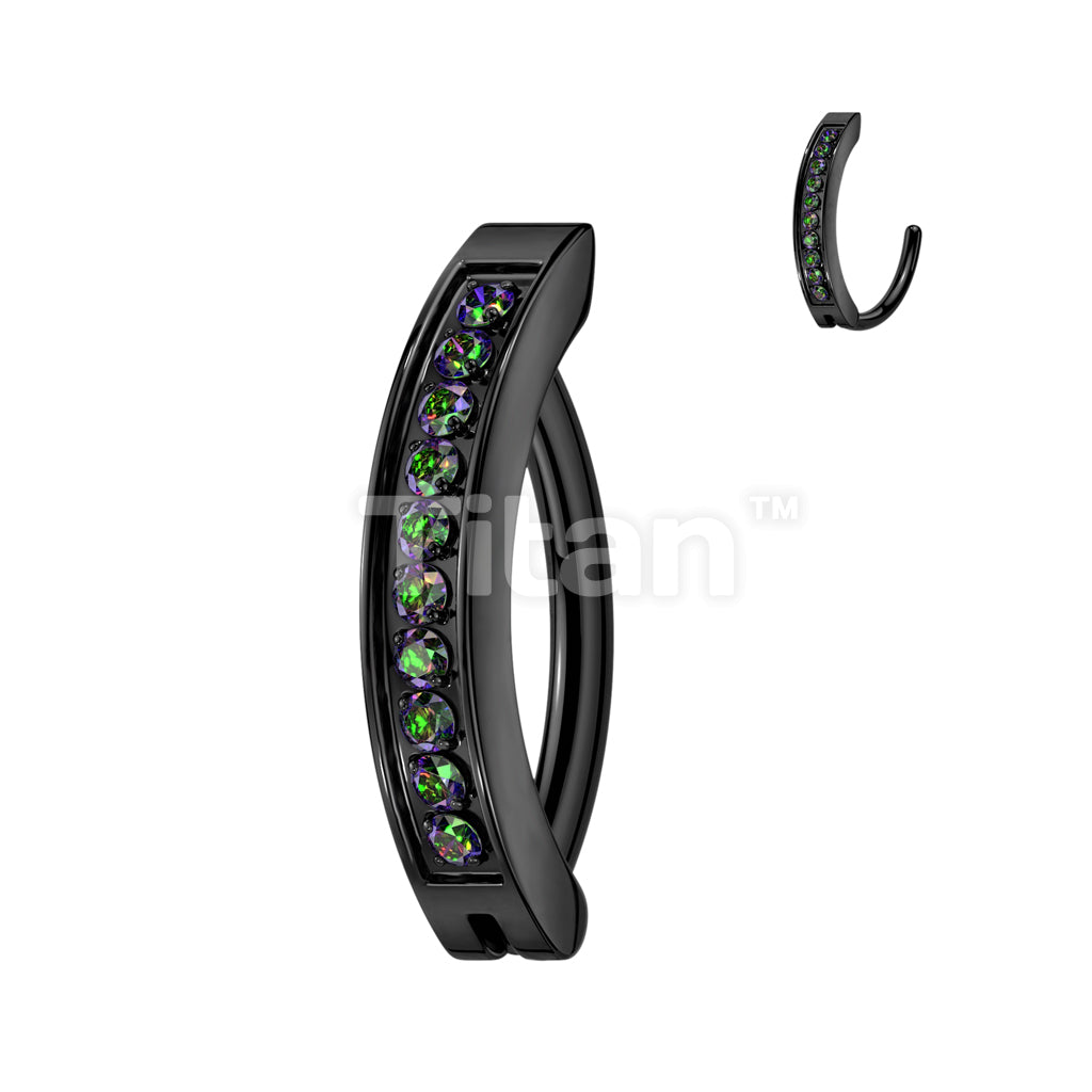 ASTM F136 Titanium Implant Grade Titanium Hinged Hoop With CNC Set CZ... - Image 4