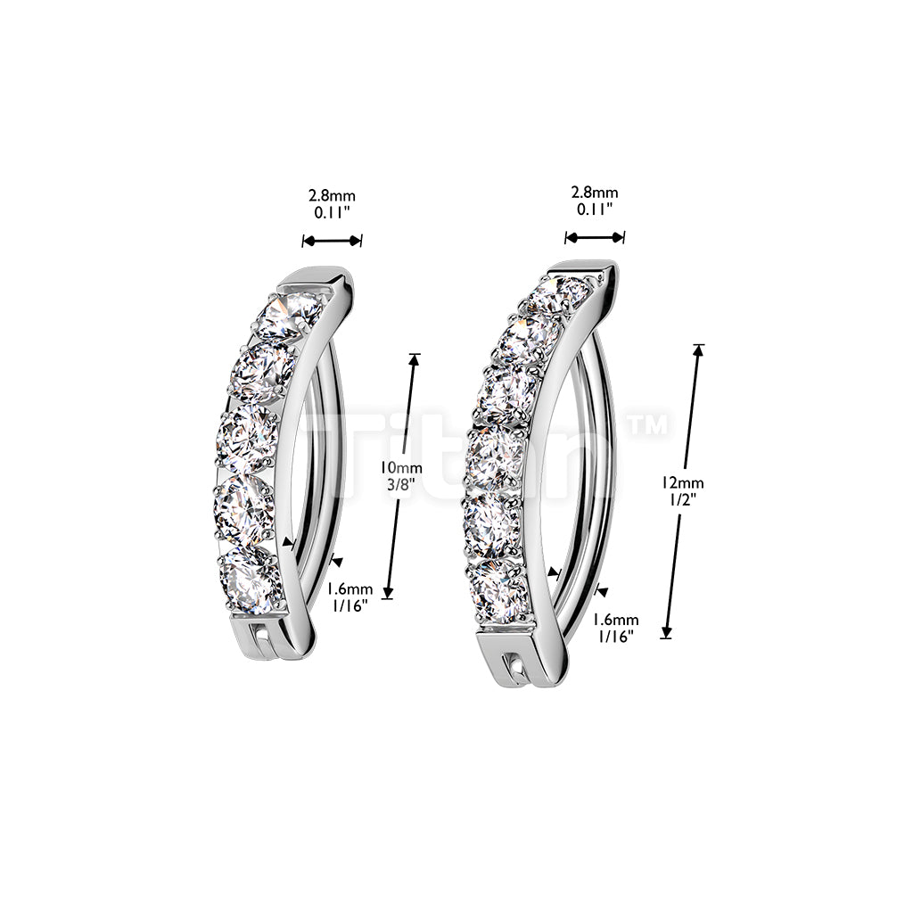 Implant Grade Titanium Hinged Hoop With CNC Set CZ Belly Button Ring - Image 6