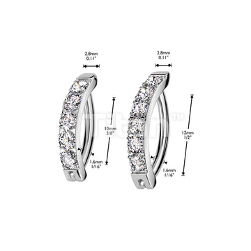 Implant Grade Titanium Hinged Hoop With CNC Set CZ Belly Button Ring - Image 6