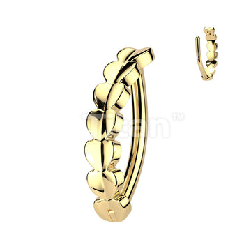 Implant Grade Titanium Heart Hinged Hoop Belly Button Ring - Image 2