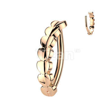 Implant Grade Titanium Heart Hinged Hoop Belly Button Ring - Image 3