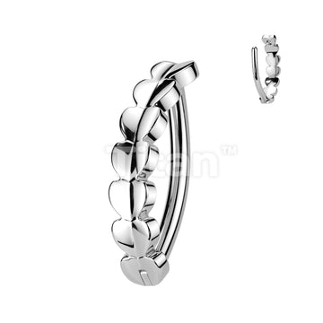 Implant Grade Titanium Heart Hinged Hoop Belly Button Ring - Image 4