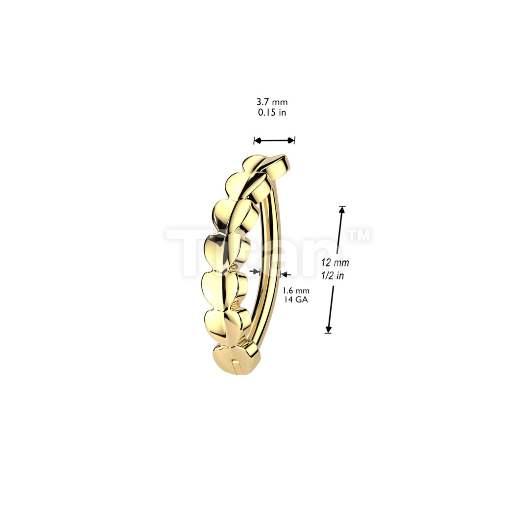 Implant Grade Titanium Heart Hinged Hoop Belly Button Ring - Image 5