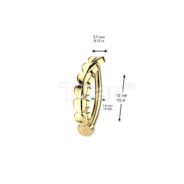 Implant Grade Titanium Heart Hinged Hoop Belly Button Ring - Image 5