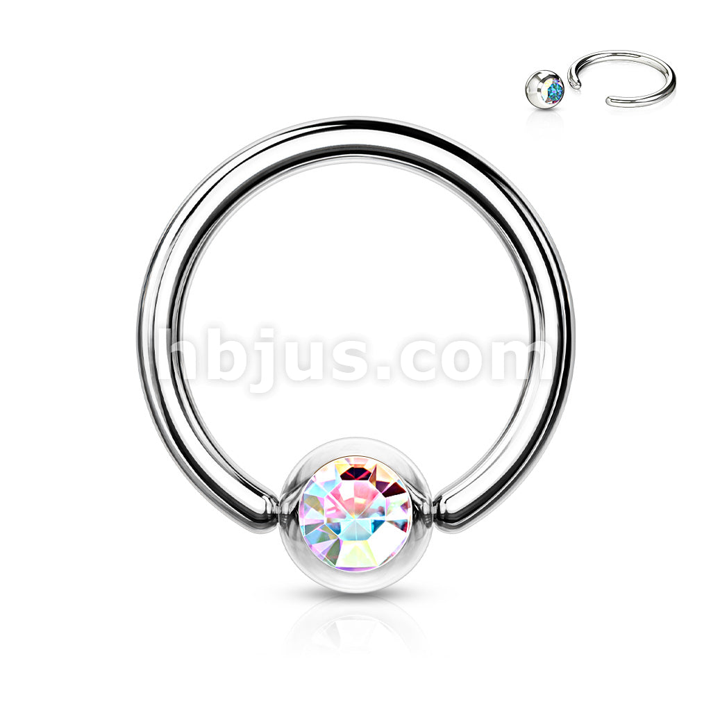 Press Fit Gem Ball 316L Surgical SteelCaptive Bead Ring - Image 3