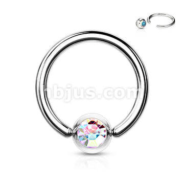 Press Fit Gem Ball 316L Surgical SteelCaptive Bead Ring - Image 3