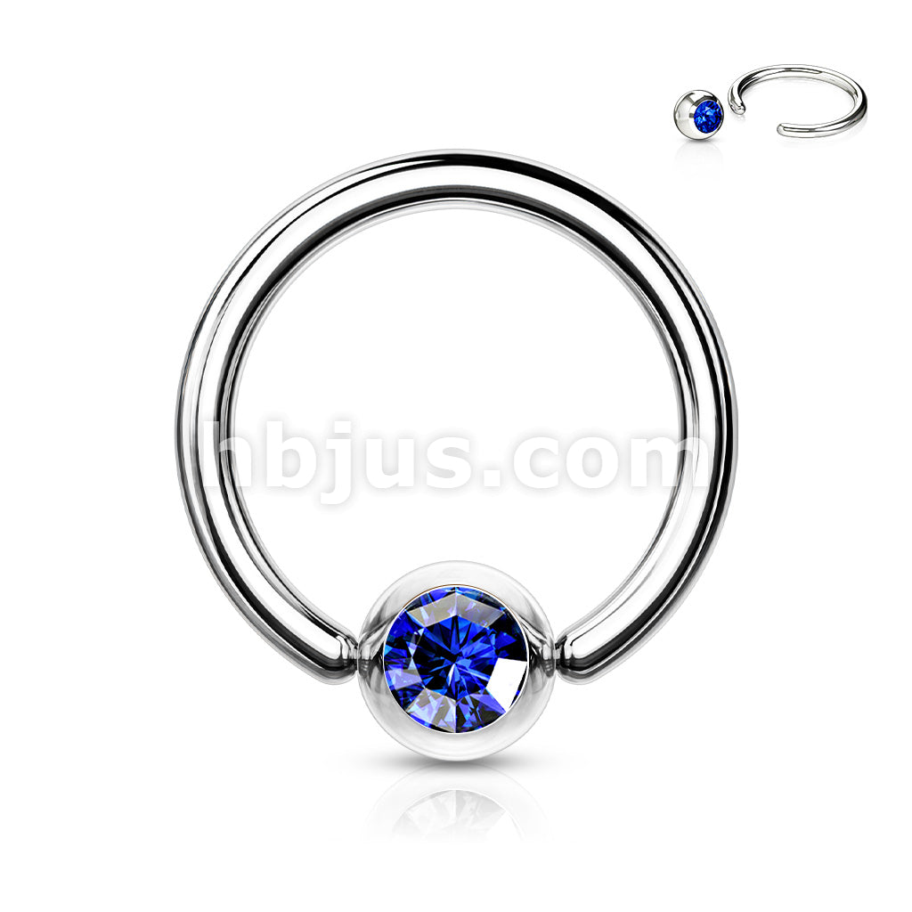 Press Fit Gem Ball 316L Surgical SteelCaptive Bead Ring - Image 4