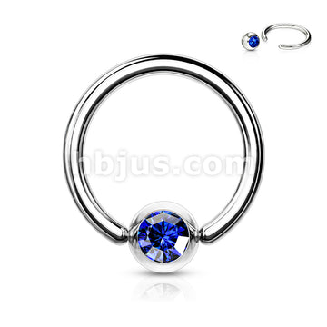 Press Fit Gem Ball 316L Surgical SteelCaptive Bead Ring - Image 4
