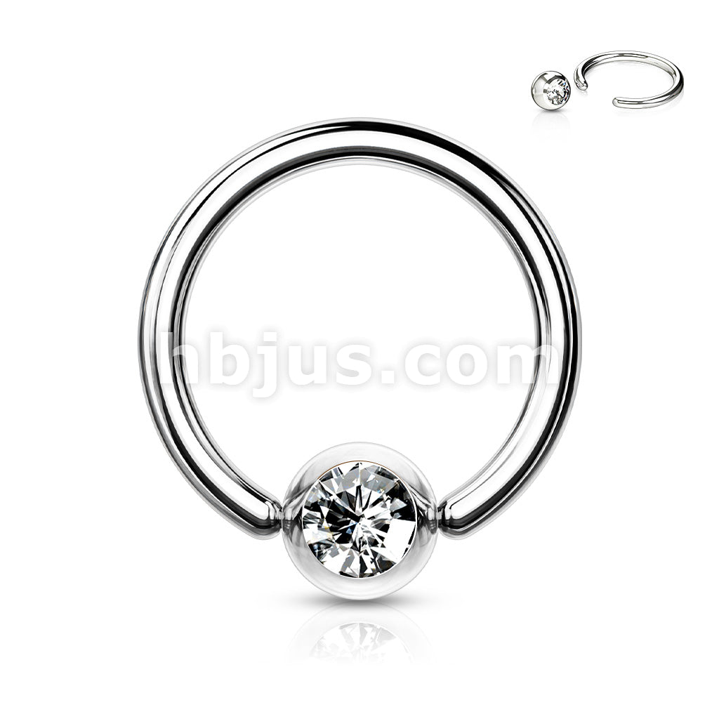 Press Fit Gem Ball 316L Surgical SteelCaptive Bead Ring - Image 5