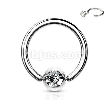 Press Fit Gem Ball 316L Surgical SteelCaptive Bead Ring - Image 5