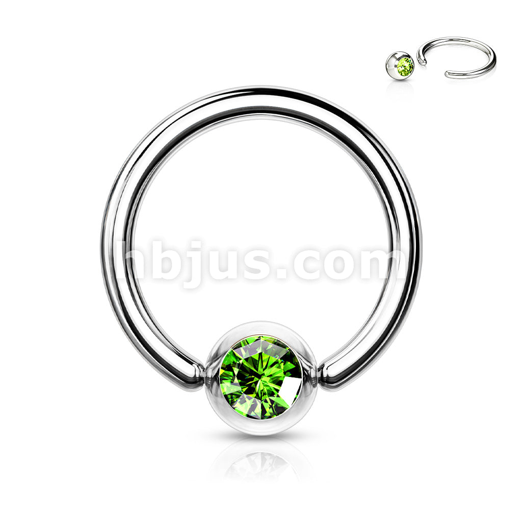 Press Fit Gem Ball 316L Surgical SteelCaptive Bead Ring - Image 6