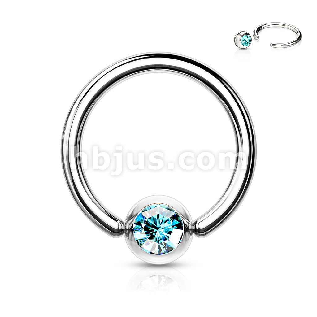 Press Fit Gem Ball 316L Surgical SteelCaptive Bead Ring - Image 8