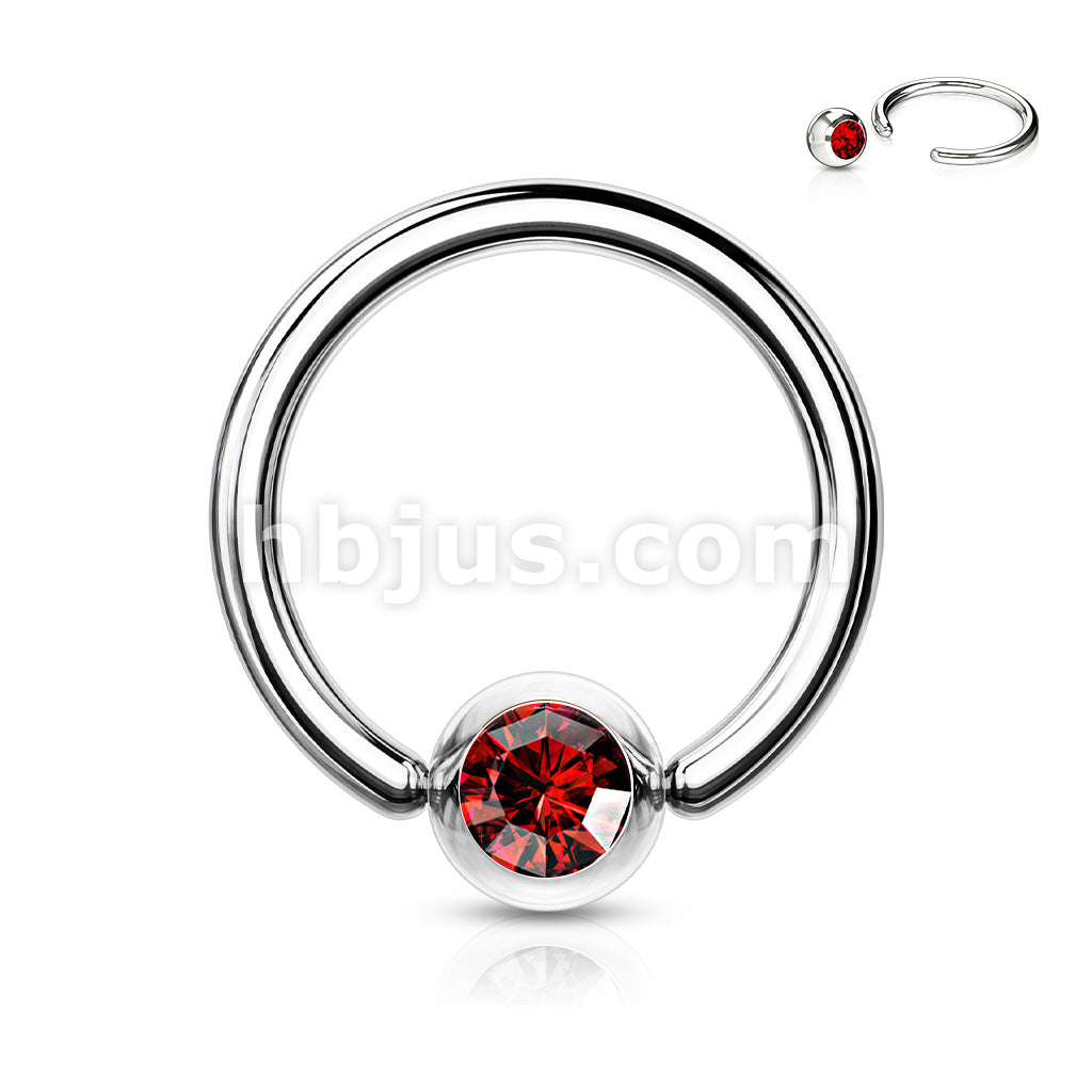Press Fit Gem Ball 316L Surgical SteelCaptive Bead Ring - Image 9