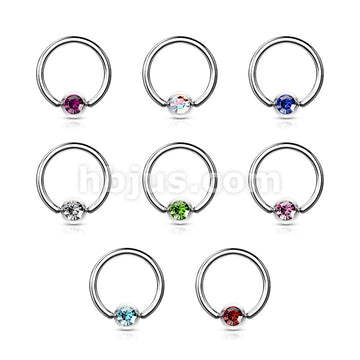 Press Fit Gem Ball 316L Surgical SteelCaptive Bead Ring - Image 10