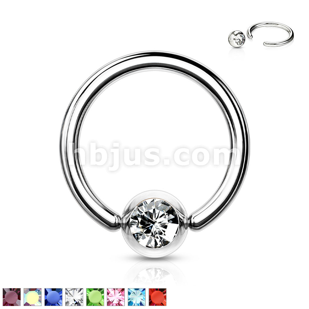 Press Fit Gem Ball 316L Surgical SteelCaptive Bead Ring