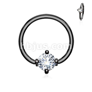 316L Surgical Steel Prong Set Round CZ Captive Rings 316L Surgical Steel - Image 5