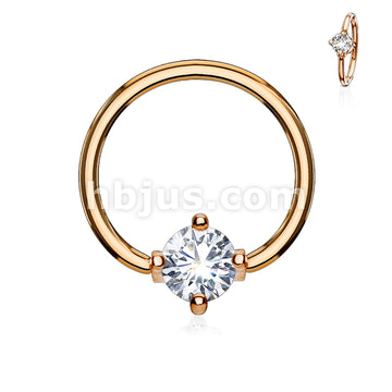 316L Surgical Steel Prong Set Round CZ Captive Rings 316L Surgical Steel - Image 8