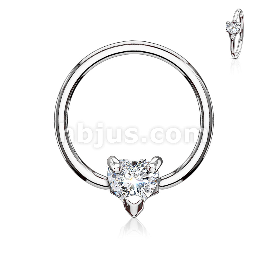 316L Surgical Steel Multi Directional CZ Heart 316L Surgical Steel... - Image 2