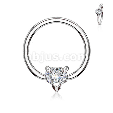 316L Surgical Steel Multi Directional CZ Heart 316L Surgical Steel... - Image 2