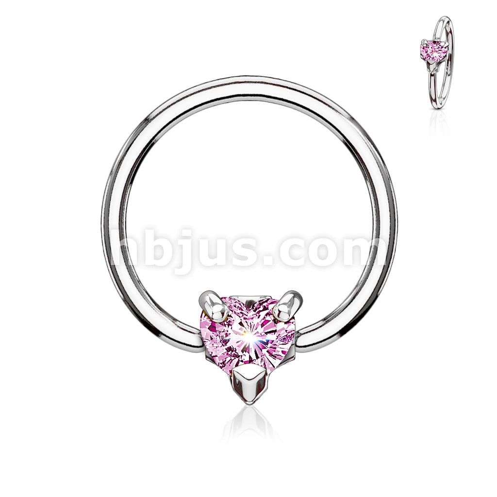 316L Surgical Steel Multi Directional CZ Heart 316L Surgical Steel... - Image 4