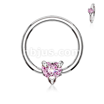 316L Surgical Steel Multi Directional CZ Heart 316L Surgical Steel... - Image 4
