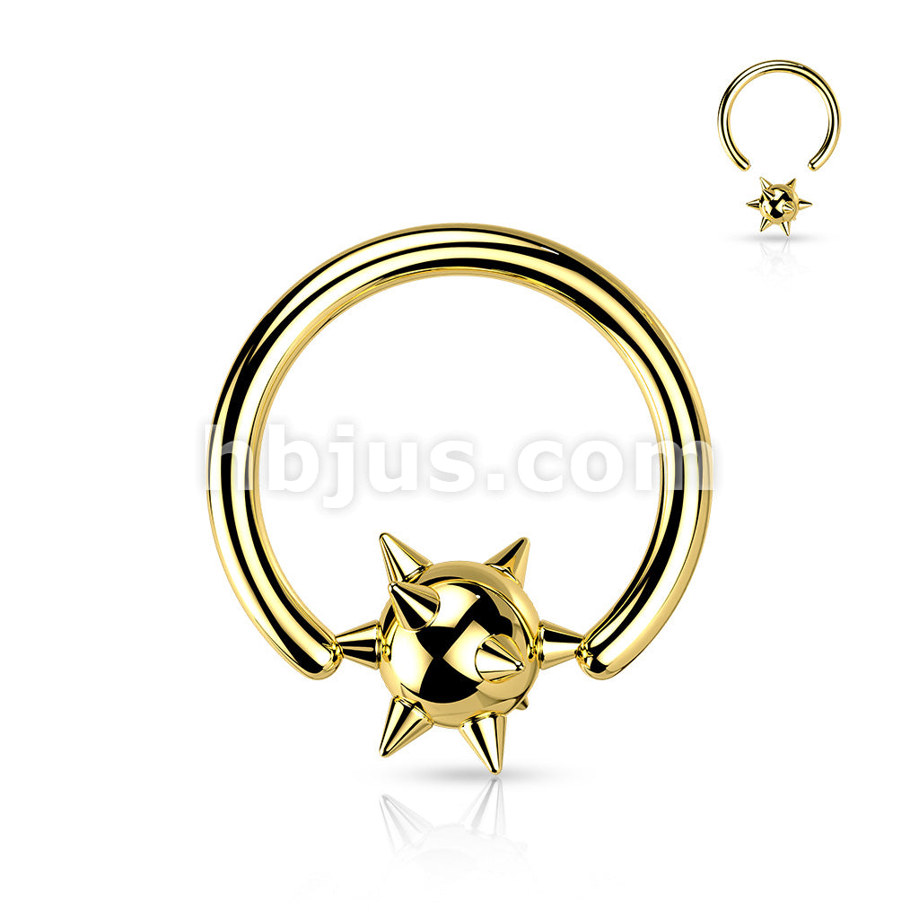Spiked Ball 316L Surgical Steel Captive Bead Ring - Image 3