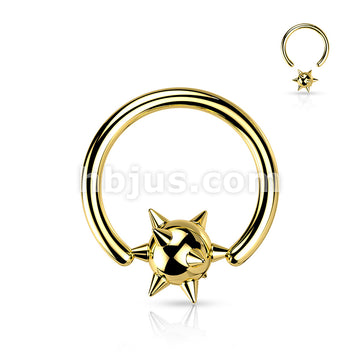 Spiked Ball 316L Surgical Steel Captive Bead Ring - Image 3