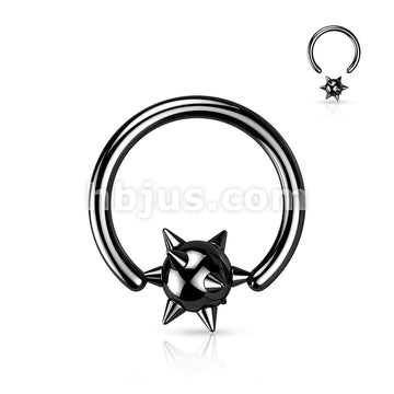 Spiked Ball 316L Surgical Steel Captive Bead Ring - Image 4