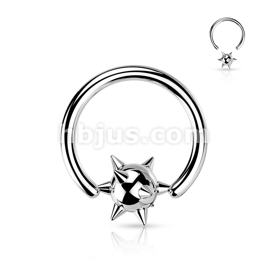 Spiked Ball 316L Surgical Steel Captive Bead Ring - Image 5