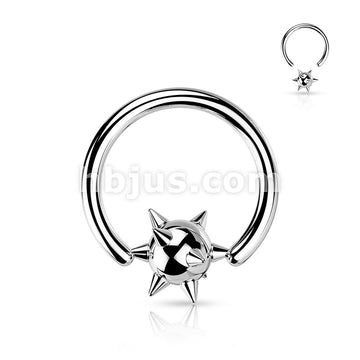 Spiked Ball 316L Surgical Steel Captive Bead Ring - Image 5