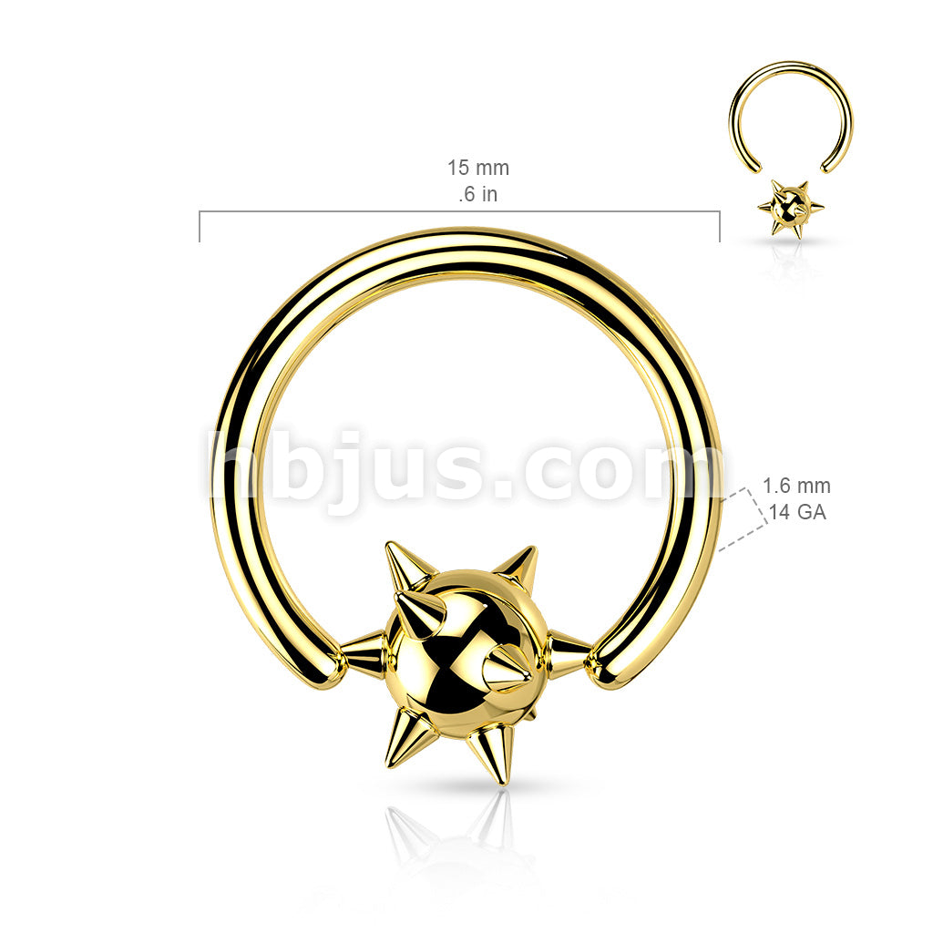 Spiked Ball 316L Surgical Steel Captive Bead Ring - Image 6