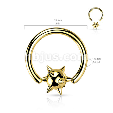 Spiked Ball 316L Surgical Steel Captive Bead Ring - Image 6
