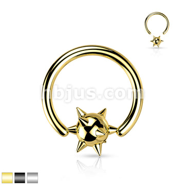 Spiked Ball 316L Surgical Steel Captive Bead Ring - Image 2